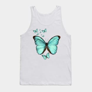 Teal Butterfly Tank Top